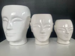 Trio de cache pot vintage en céramique émaillée années 80