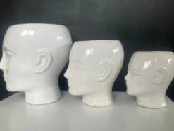 Trio de cache pot vintage en céramique émaillée années 80