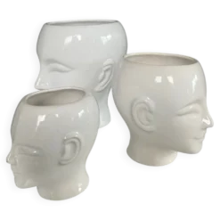 Trio de cache pot vintage en céramique émaillée années 80