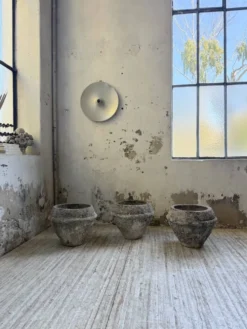 Trio de pots jardinières pierre et ciment début 1900