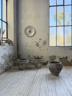 Trio de pots jardinières pierre et ciment début 1900