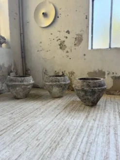 Trio de pots jardinières pierre et ciment début 1900