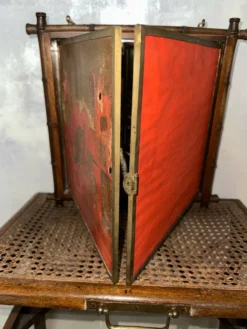 Triptyque Miroir Barbier Asie bambou 1865