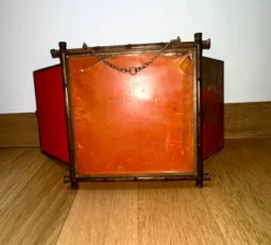 Triptyque Miroir Barbier Asie bambou 1865