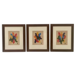 Triptyque peinture abstraite - Auguste Perrin - 1972