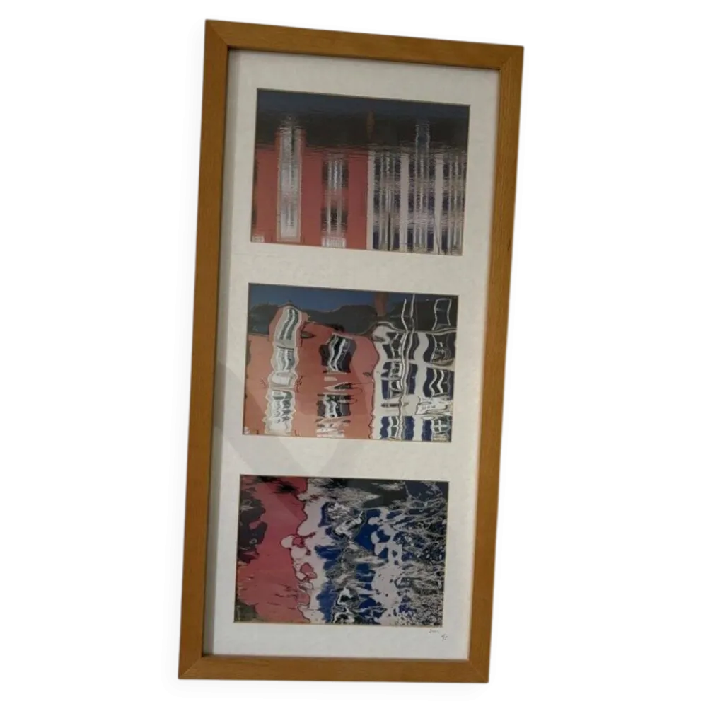 Triptyque photo contemporain - Anne Lafont, "Cafés du Port, Île de Groix"
