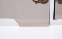 Triptyque pliant en verre fumé, pare-feu des années 1950