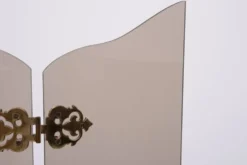 Triptyque pliant en verre fumé, pare-feu des années 1950