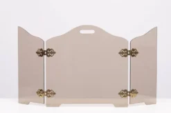 Triptyque pliant en verre fumé, pare-feu des années 1950