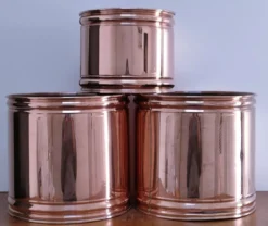 trois cache-pot cylindre design scandinave années 80