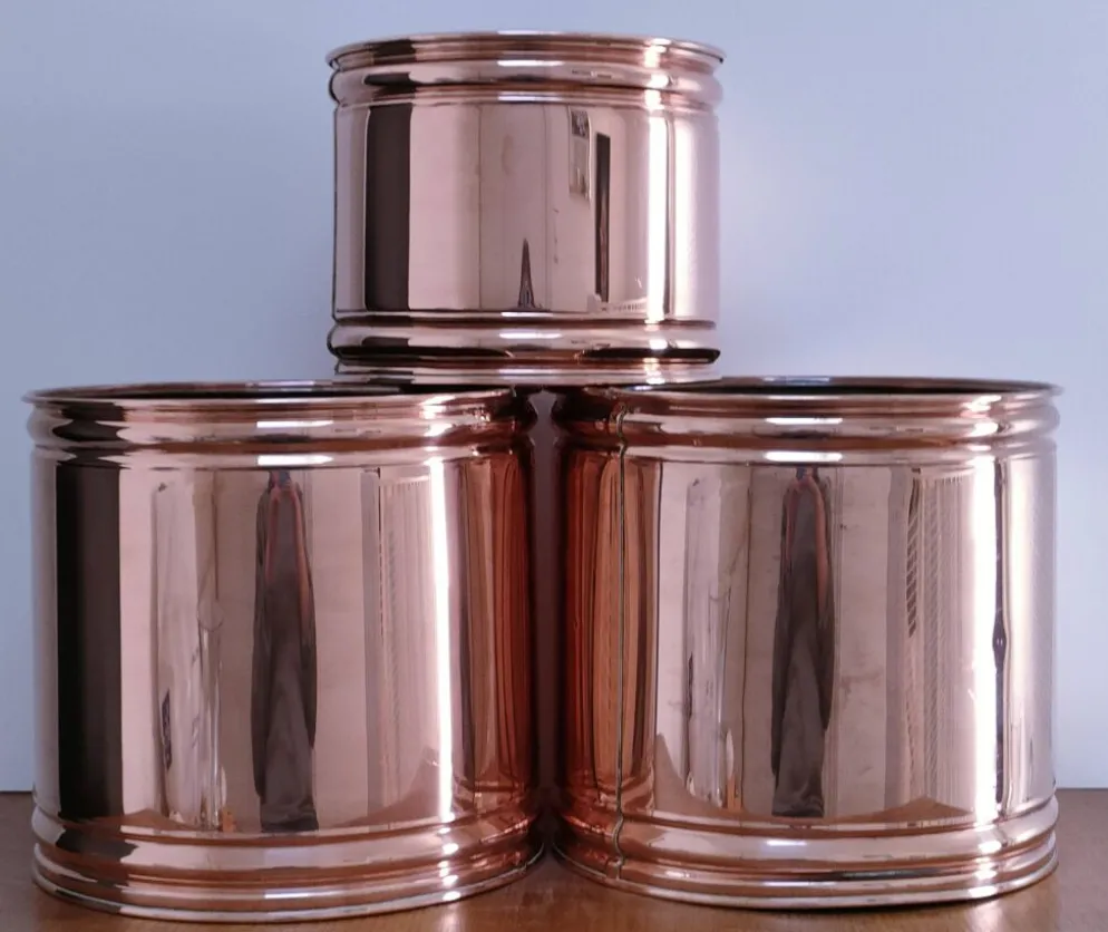 trois cache-pot cylindre design scandinave années 80
