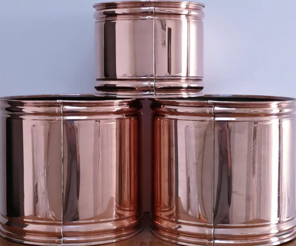 trois cache-pot cylindre design scandinave années 80
