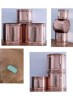 trois cache-pot cylindre design scandinave années 80
