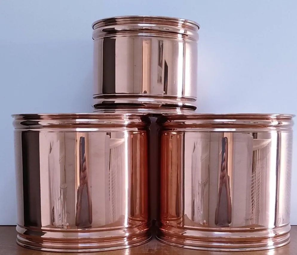 trois cache-pot cylindre design scandinave années 80