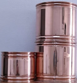 trois cache-pot cylindre design scandinave années 80