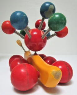Trois jouets bois chouette escargot lapin design vintage fmf kouvalias