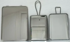 Trois miroirs de barbier cadre métal début à milieu XXème