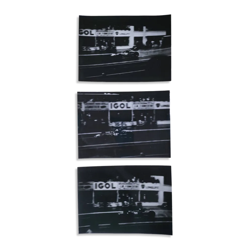 trois photographies 24h du mans argentique années 60