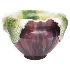 Très grand Cache-pot majolique Art Nouveau