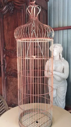 Très Grande cage à oiseaux décorative en métal -