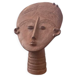 Tête Ashanti en terre cuite (Ghana)