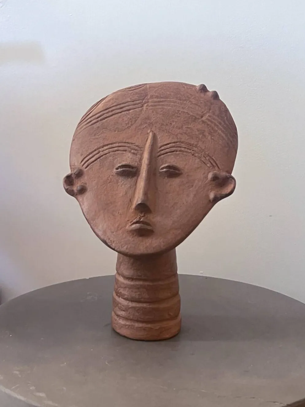 Tête Ashanti en terre cuite (Ghana)