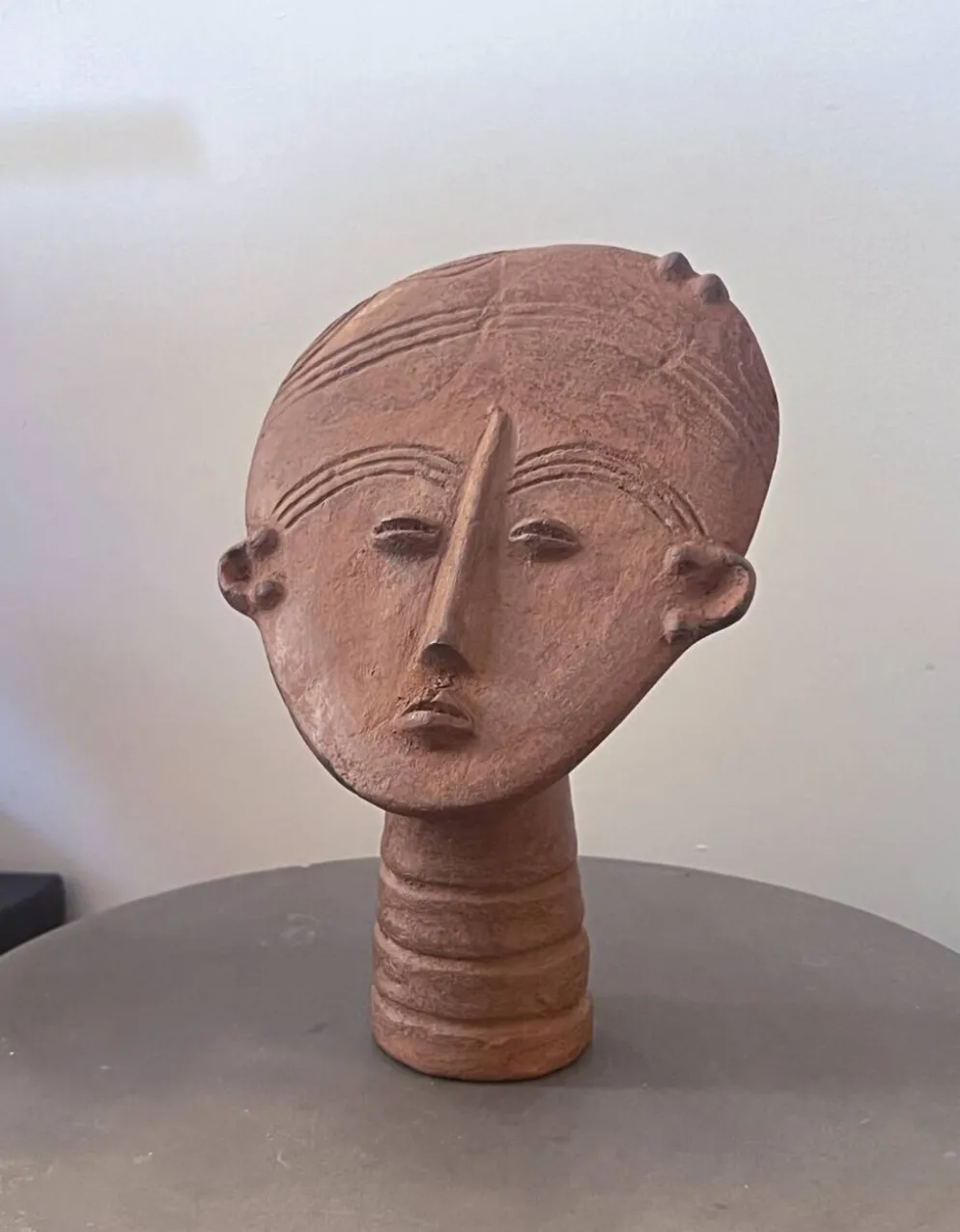 Tête Ashanti en terre cuite (Ghana)