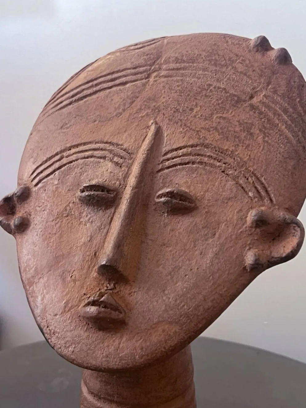 Tête Ashanti en terre cuite (Ghana)