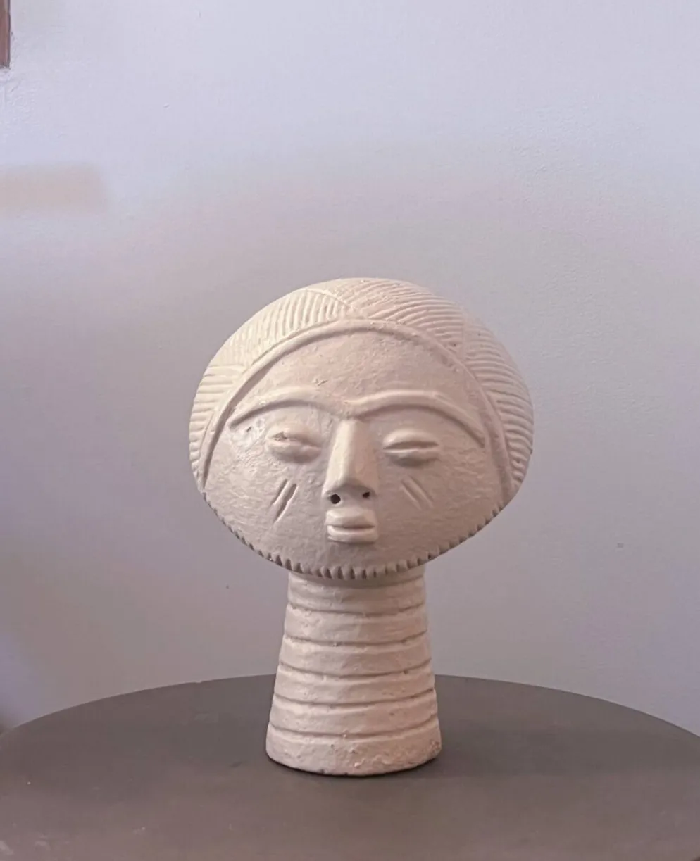 Tête Ashanti en terre cuite (Ghana)