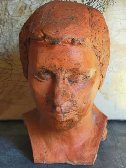 Tête de jeune homme modelage d'artiste original