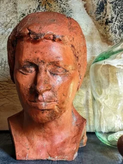 Tête de jeune homme modelage d'artiste original