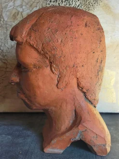 Tête de jeune homme modelage d'artiste original