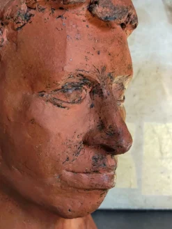 Tête de jeune homme modelage d'artiste original