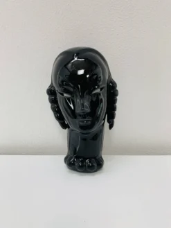 Tête en céramique art déco par Eduard Hermanutz, Villeroy & Boch, masque
