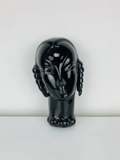 Tête en céramique art déco par Eduard Hermanutz, Villeroy & Boch, masque
