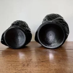 2 têtes en verre représentant des Maures