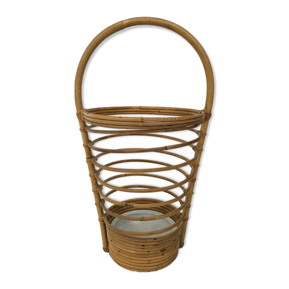 Umbrella holder in ratan, France, 1970