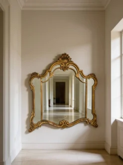 Un miroir mural vénitien spectaculaire, du milieu du 19e siècle.