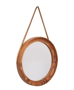 Uno & Östen Kristiansson Miroir rond en pin massif Suède années 1960