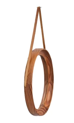 Uno & Östen Kristiansson Miroir rond en pin massif Suède années 1960