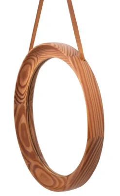 Uno & Östen Kristiansson Miroir rond en pin massif Suède années 1960