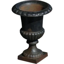Urne de jardin / Jardinière décorative en fonte, design néoclassique français, années 1950