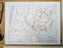 Uruguay, carte d'époque, 1887, Authentique.
