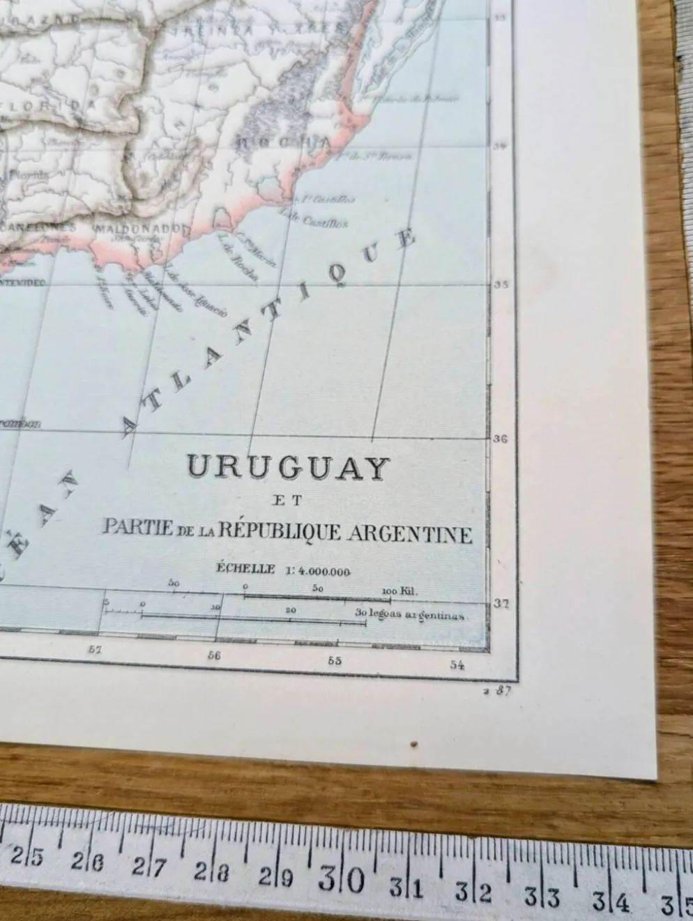 Uruguay, carte d'époque, 1887, Authentique.