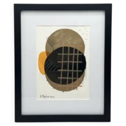 Œuvre originale abstraite encadrée – Composition contemporaine