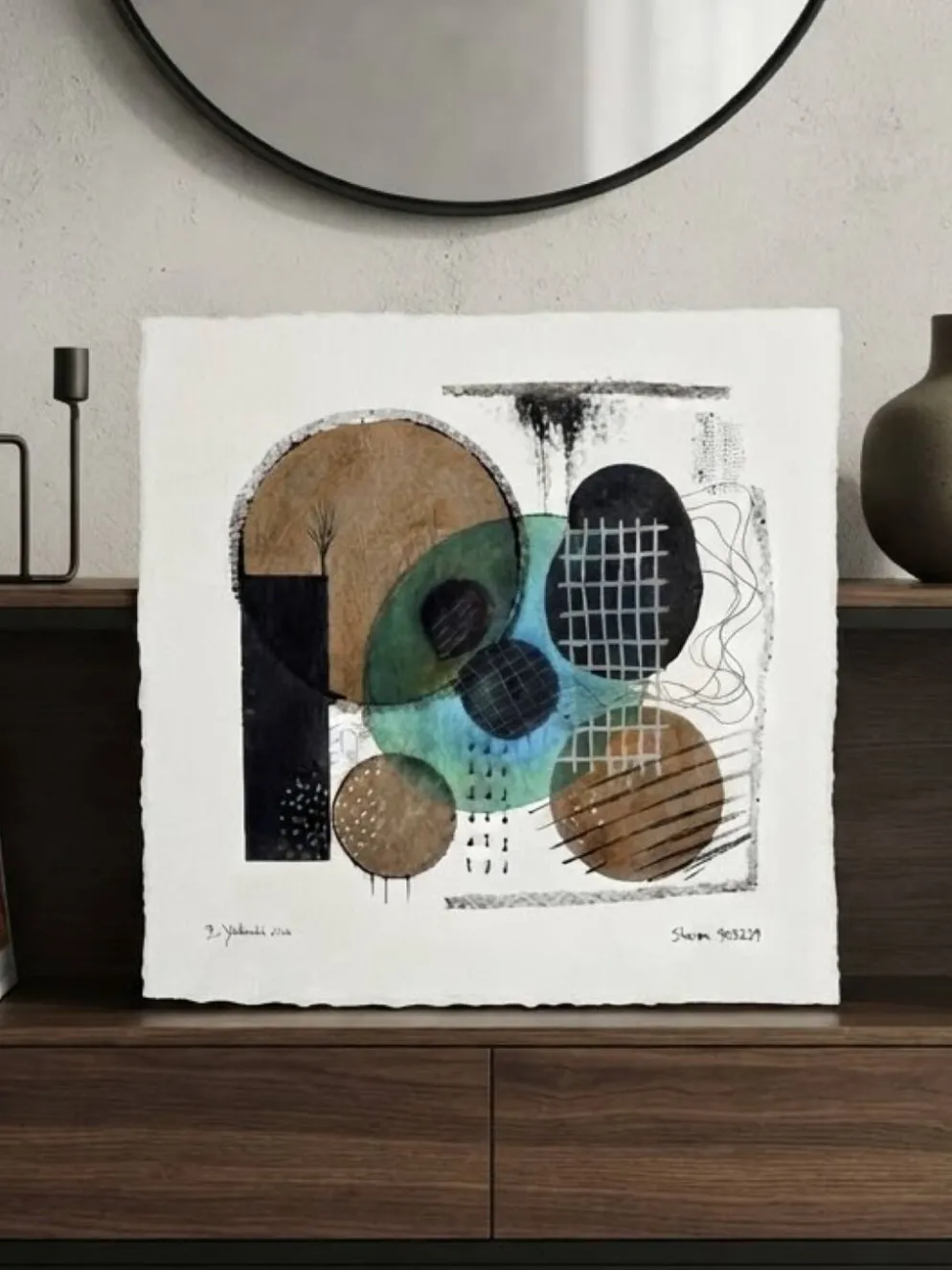 Œuvre originale "Résonance" – Technique mixte sur papier