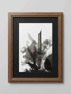 Œuvre originale sur papier signée Eugène Eechaut, réalisée à l’encre et encadrée, 1973