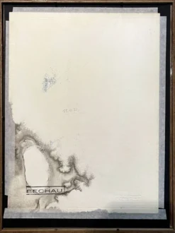 Œuvre originale sur papier signée Eugène Eechaut, réalisée à l’encre et encadrée, 1973