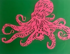 Œuvre papier de couleur le poulpe