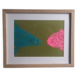 Œuvre papier de couleur tête à tête